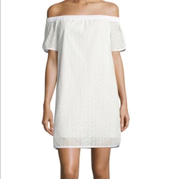 -Rag & Bone Women's Flavia Eyelet Lace Off Shoulder Dress M